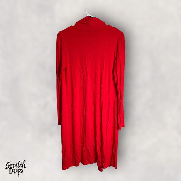 MBJ FASHION Dress Medium NWT 18x40 Long Sleeve Lightweight Red Outfit - Picture 4 of 4